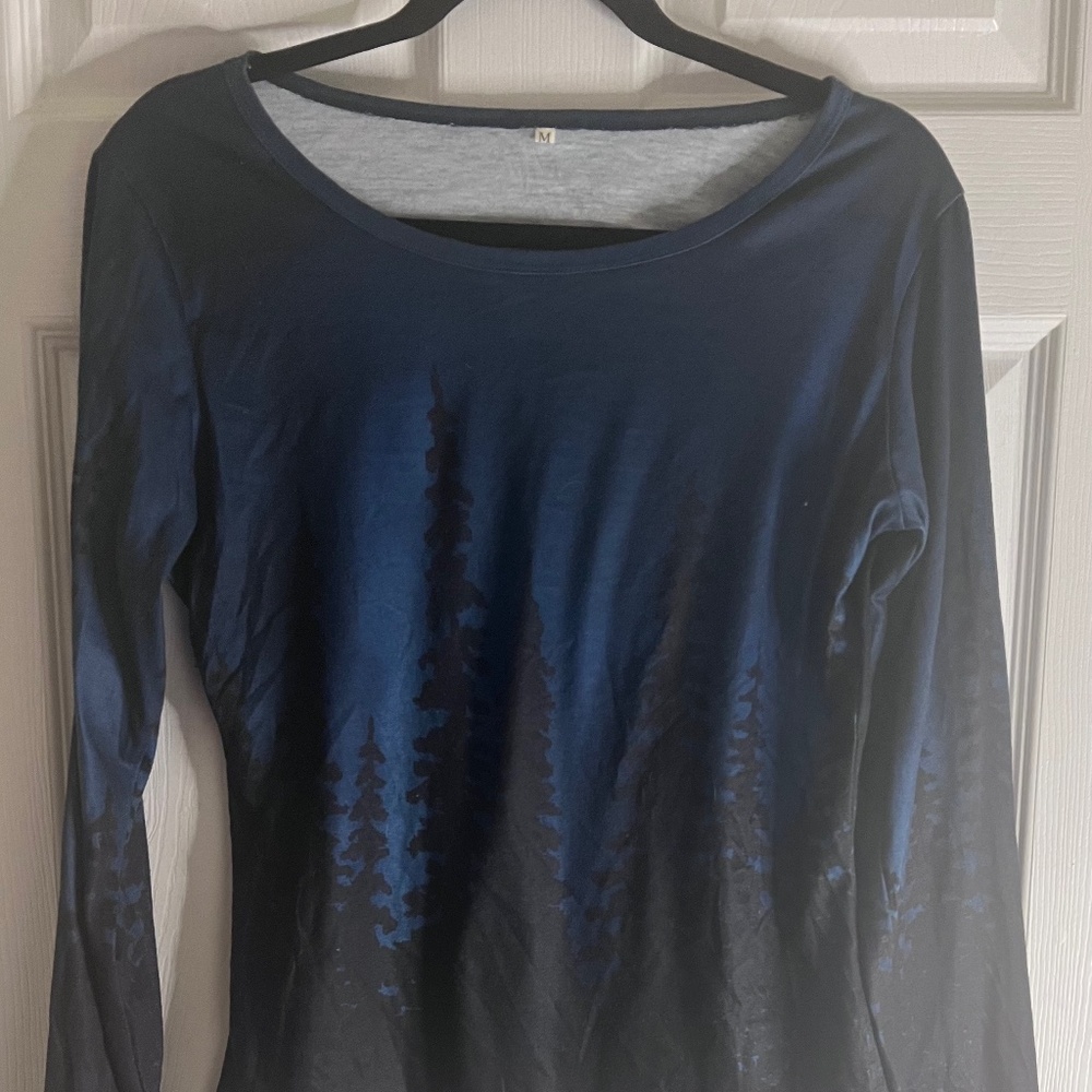 Unbranded Night Forest Long Sleeve Top